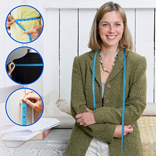 Ff Elaine 24 Pcs Double-Scale 60-Inch/150Cm Soft Tape Measure Ruler Bulk For Sewing Tailor Cloth Weight Loss Medical Body Measurement Sewing Supplies Knitting Projects - 6 Colors #TOP4