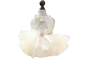 ANIAC Embroidered Dog Wedding Dress - Exquisite Attire for Your Furry Princess