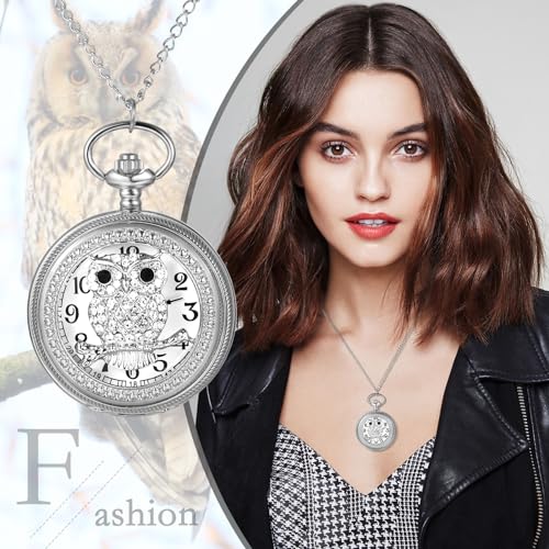 Image of JewelryWe Vintage Pocket Watch Cool Gear Steampunk Retro Pendant Necklace Watches for Men Women Halloween Costumes Daily and Office