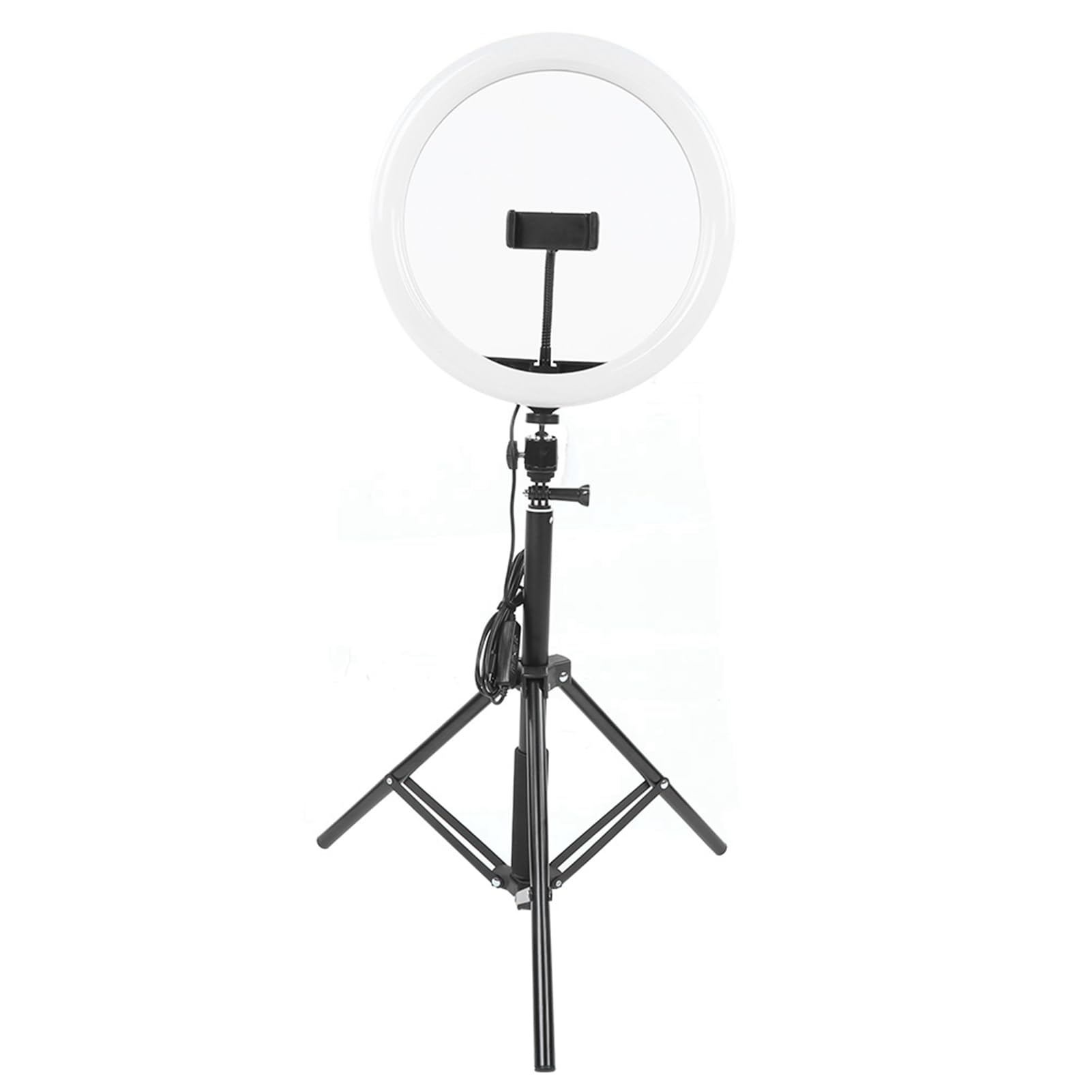 12-Zoll-dimmbares LED-Ringlicht mit Stativ, Fotografie-Fülllicht für Make-up und Video-Studio, 3 Farbtemperaturen, 10 Helligkeitsstufen, inklusive Handy- und Tablet-Halterung für
