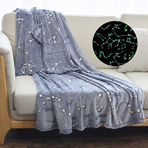 Kanguru Glow In The Dark Constellation Throw Blanket with Sleeves ,Perfect Gifts