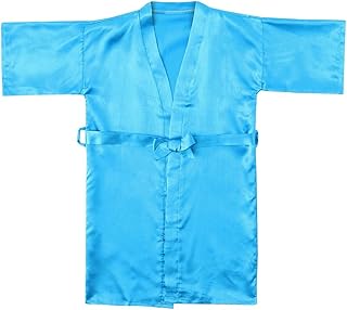 Girls Silky 𝐑obe Kids Solid Kimono 𝐒leeping 𝐆own Bath𝗿obe for Spa Birthday Party Wedding Getting Ready
