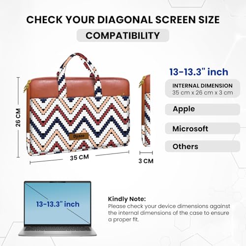 Image of Dyazo Laptop Bag 13-13.3 Inch for Woman | Jute & Vegan Leather Handcrafted Sleeve Case | Stylish Office Handbag for Work, College & Travel | Compatible for MacBook Air /Pro, HP, Dell, Asus and Lenovo