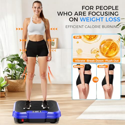 Image of Vibration Plate Exercise Machine,Vibration Plate for Lymphatic Drainage Power Vibration Plate Machine Support 450 Lbs 250 Adjustable Speeds,Vibrating Plate Shake Plate Weight Loss