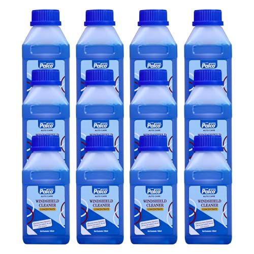 Image of PALCO Car Windshield Cleaner Liquid Concentrate 100ml (Pack of 12) Windshield Washer Fluid for Car for Streak Free Glass Finish with Car Wiper Liquid (Add 50ml in 2L Water in Windshield Tank)