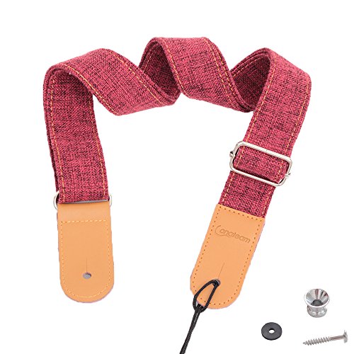 Rufun Correa Ukulele Retro Accesorio Ajustable de la Vendimia para Mini Guitar Enganches Incluido (Rojo)