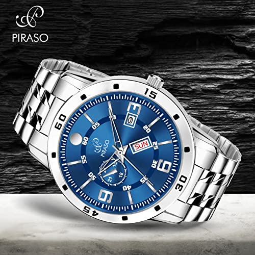 Image of PIRASO Analog Day and Date Working Display MESH Strap Watch for Men & Boys