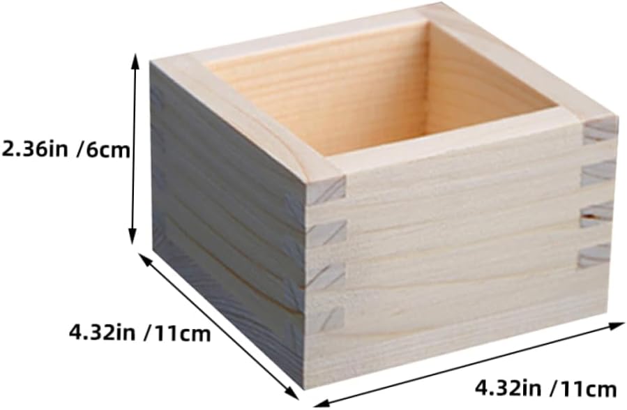 BESTYASH 2pcs Japanese Style Wooden Sake Cup Storage Box with Elegant Square Design for Sake Cup Holder and Small Item Organizer Authentic Craftsmanship for Dinner Parties and Gifts image 2