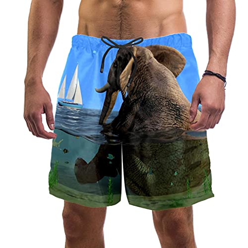 Short de bain pour homme multicolore caleçon de piscine en maille L