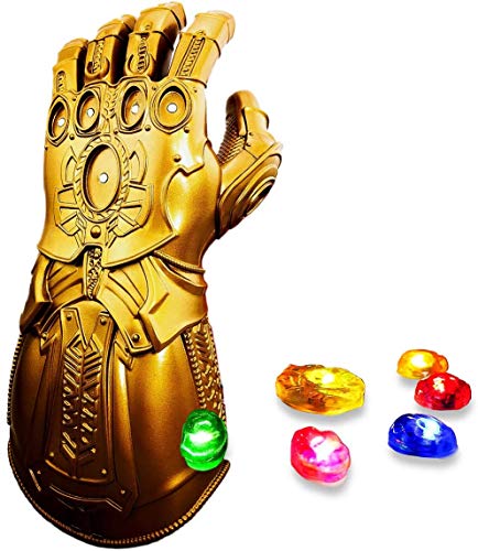 Fenbo Infinity Gauntlet for Adult,6 Separable Magnet Infinity Stones, Infinity Gauntlet Costume Electronic Fist Halloween Cosplay Props(MB adult)