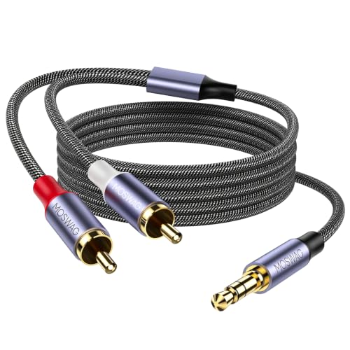 MOSWAG Câble RCA 3.5mm Stéréo Blindé Or