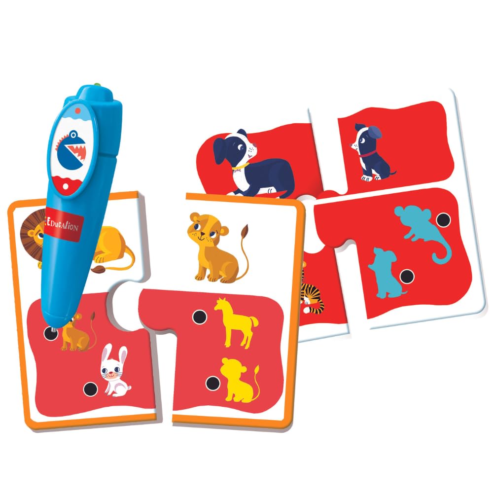 Clementoni - Éducation - Mon Stylo Interactif - Les Animaux - Associe Chaque Maman à Son Petit - Jeu Interactif Parlant - Développement Pour les Tout-Petits - 3-5 Ans - Français - 52807