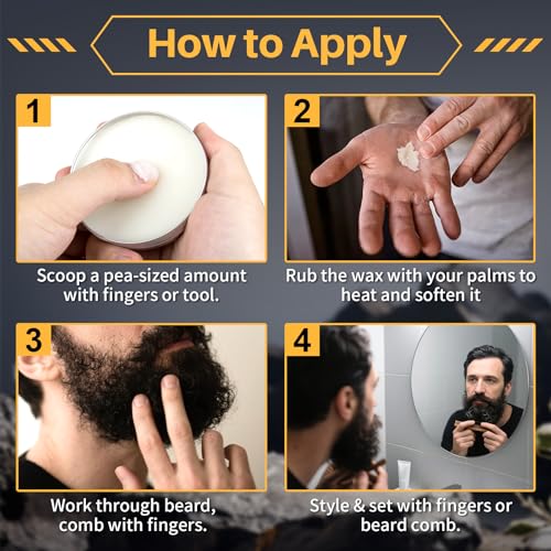 1oz Mustache Wax For Men - Unscented Strong Hold Moustache Beard Wax Styling Paste Thickener Grooming Balm Cera Para Barba De Hombre Moisturizer Men'S Beard &Mustache Care Product With Shea Oil - Image 5