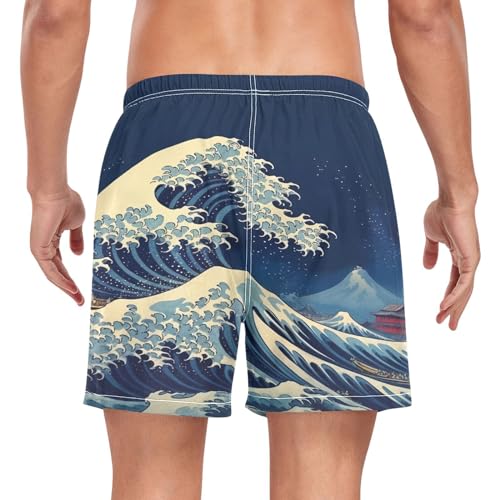 Great Wave Mens Swim Trunks with Compression Liner 4.7" Inseam Quick Dry Lightweight Swimming Shorts#2412