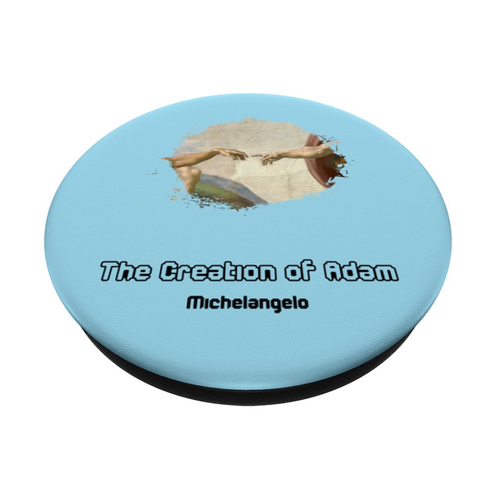 The Creation of Adam PopSockets Swappable PopGrip, Black - Image 2