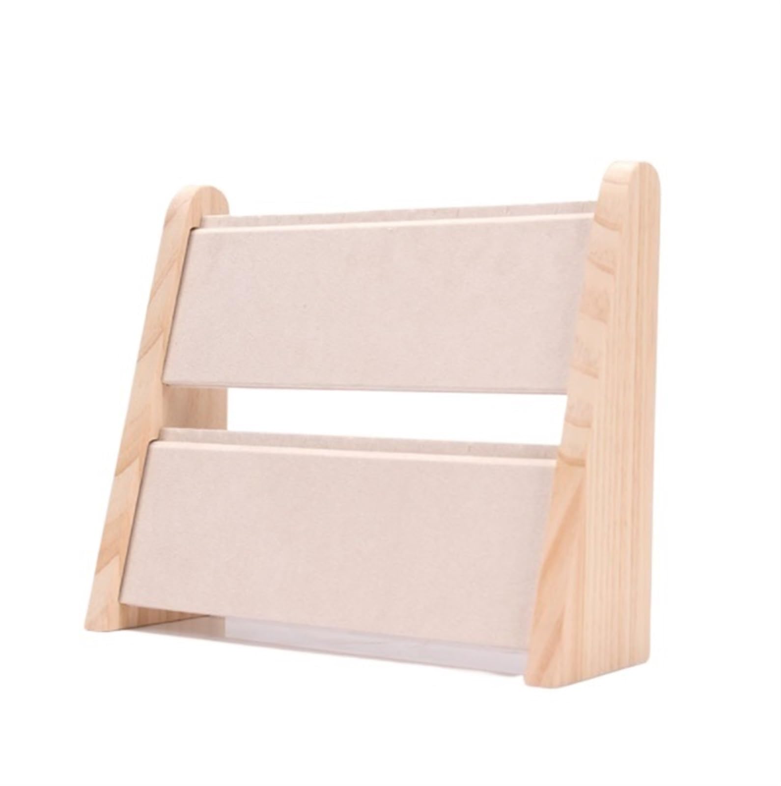 AZHKJKZH Jewelry Display Stand Wooden Necklace Display Stand Chain Organizer Freestanding With Soft Flannel Lining Sturdy Storage(Beige)