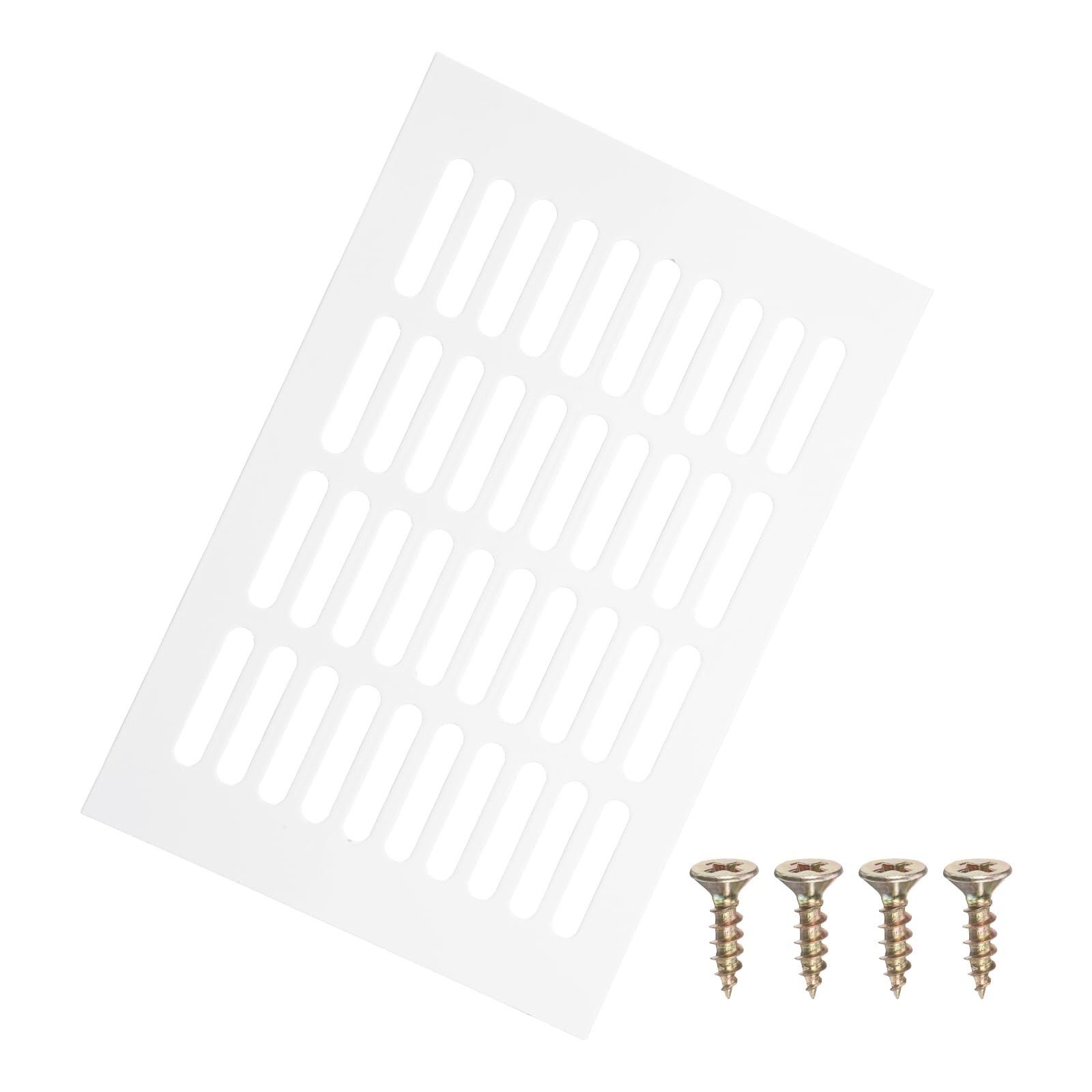 PATIKIL 9 x 6 Inch Door Air Vent Cover, Aluminum Grille Ventilation Cover with Mounting Screws for Cabinet Wardrobe Ceiling Door, White