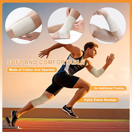carbou elasticated tubular support bandage 3534 x 11 yd size e soft stockinette tubing for legs arms knees thighs reusable compression support bandage roll for joint tissue