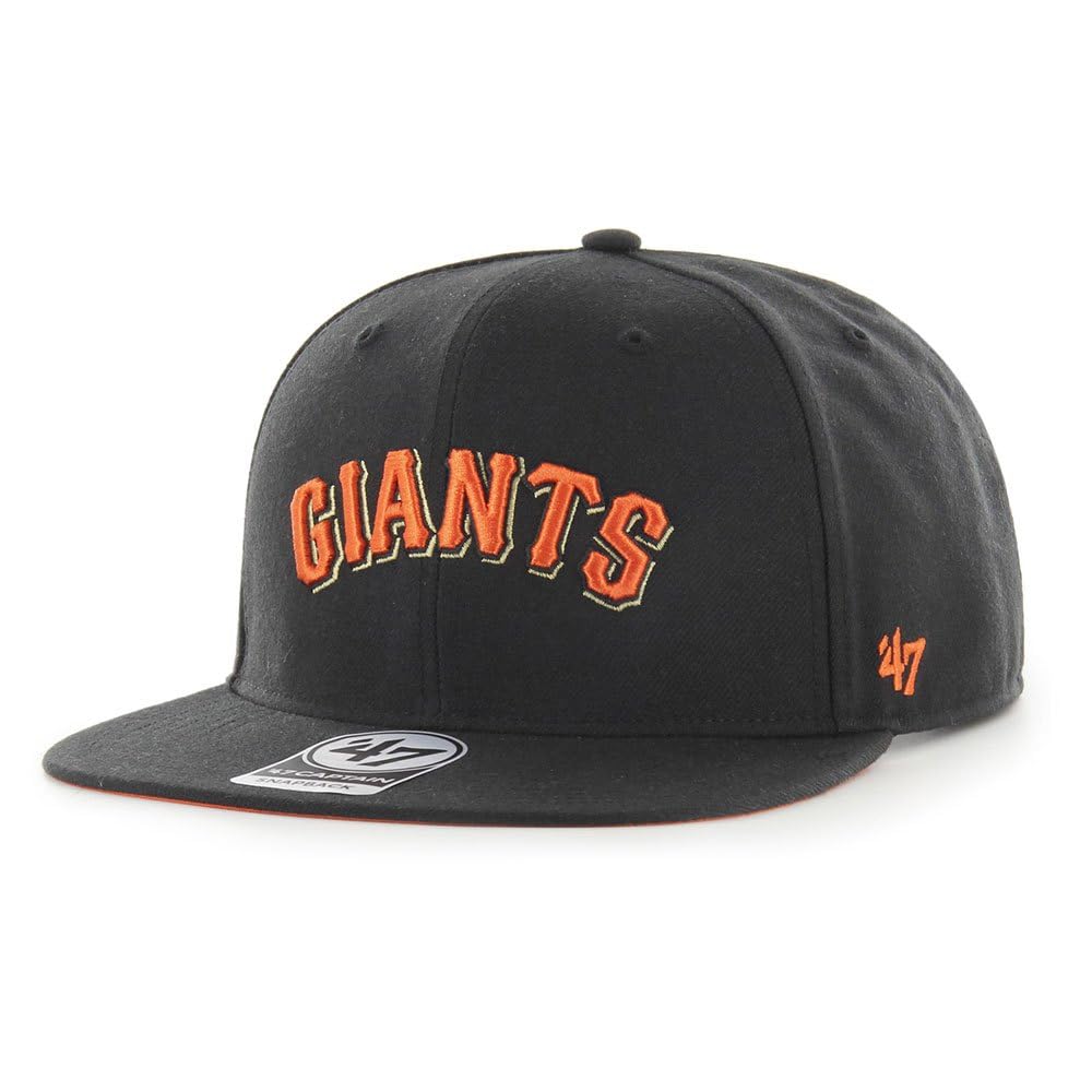 47 Brand San Francisco Giants Script Sure Shot Captain Snapback Cap MLB Forty Seven, black, One Size