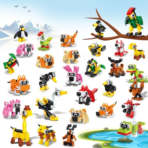 TWERF Valentines Party Favors for Kids- 20 Pack Animals Building Blocks Toy Goody Bags Stuffers Classroom Prizes Easter Basket Birthday Party Favors...