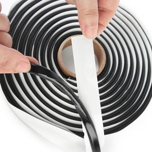 Image of Black Butyl Seal Tape - Repair Rv Window Sealing Tape Waterproof RV & Marine Sealant for Windows, Vents & Roofing 1 Seal- Butyl Foamcore Roll 13'x 5 /16 inch