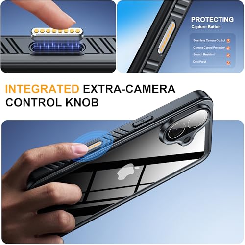 ANTSHARE IP68 Waterproof Case for iPhone 17, Black/Clear | [Built-in Screen Protector] - 12 FT Military Dropproof - Full Body Shockproof Heavy Duty Rugged Cover 6.9 inch - image 5