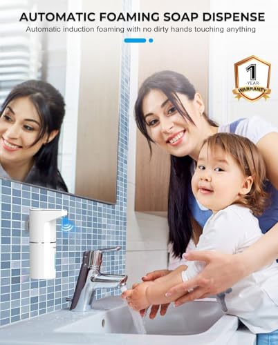 Image of Automatic Soap Dispenser,Touchless for Home Bathroom, Office, Kitchen,1200mAh Battery with Auto-Clean,Sensor Hand Wash Dispenser with 3-Speed Adjustable Foaming Handwash Dispenser,