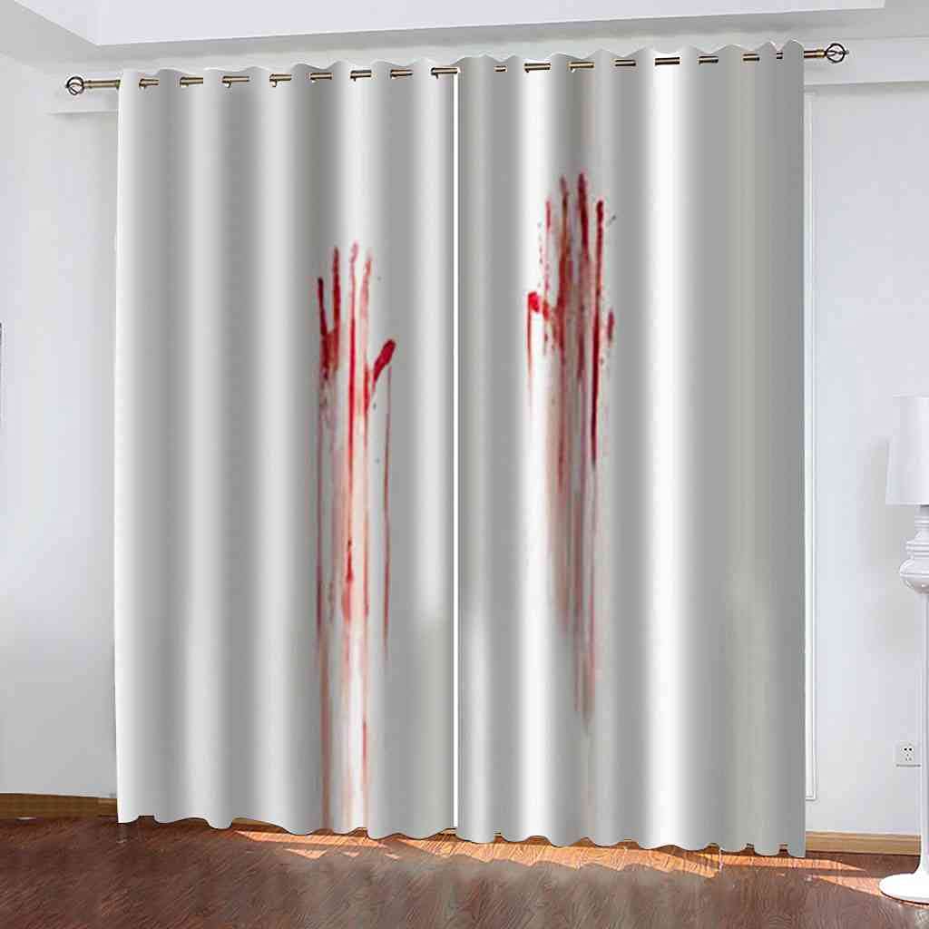 Rideaux occultants 3D empreinte de main rouge 140x160cm