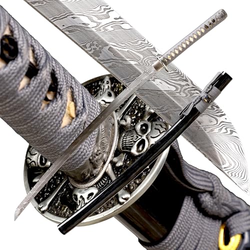 OKSs Katana Sword Real Rayskin Hardwood Saya Handmade Japanese Samurai Sword Can Chop Bamboo...