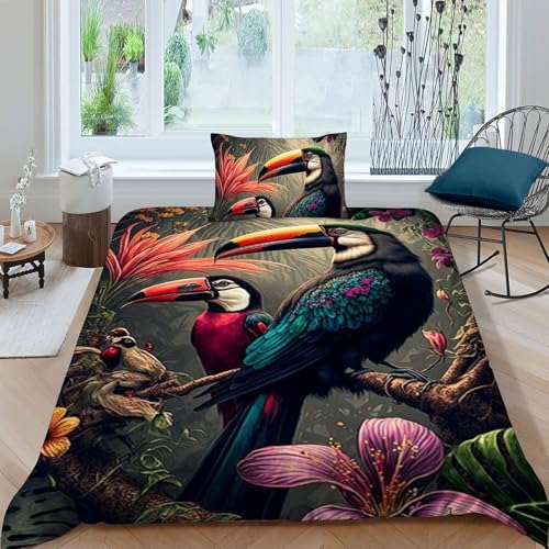 Housse de couette lit simple 135x200 cm fermeture éclair intégrée