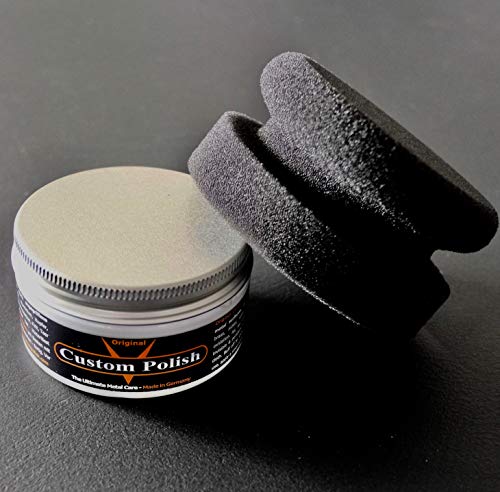 CUSTOM POLISH Original - Conjunto de pulido para llantas de aluminio y acero inoxidable, 120 g, incluye aplicador para almohadillas de pulido