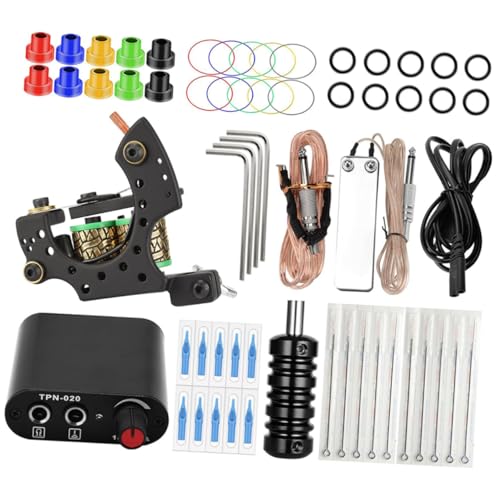 BIUDECO Mini Kit 60pcs Tattoos Tools Lightweight Tattooing Supplies for Travel Beginners and Friends