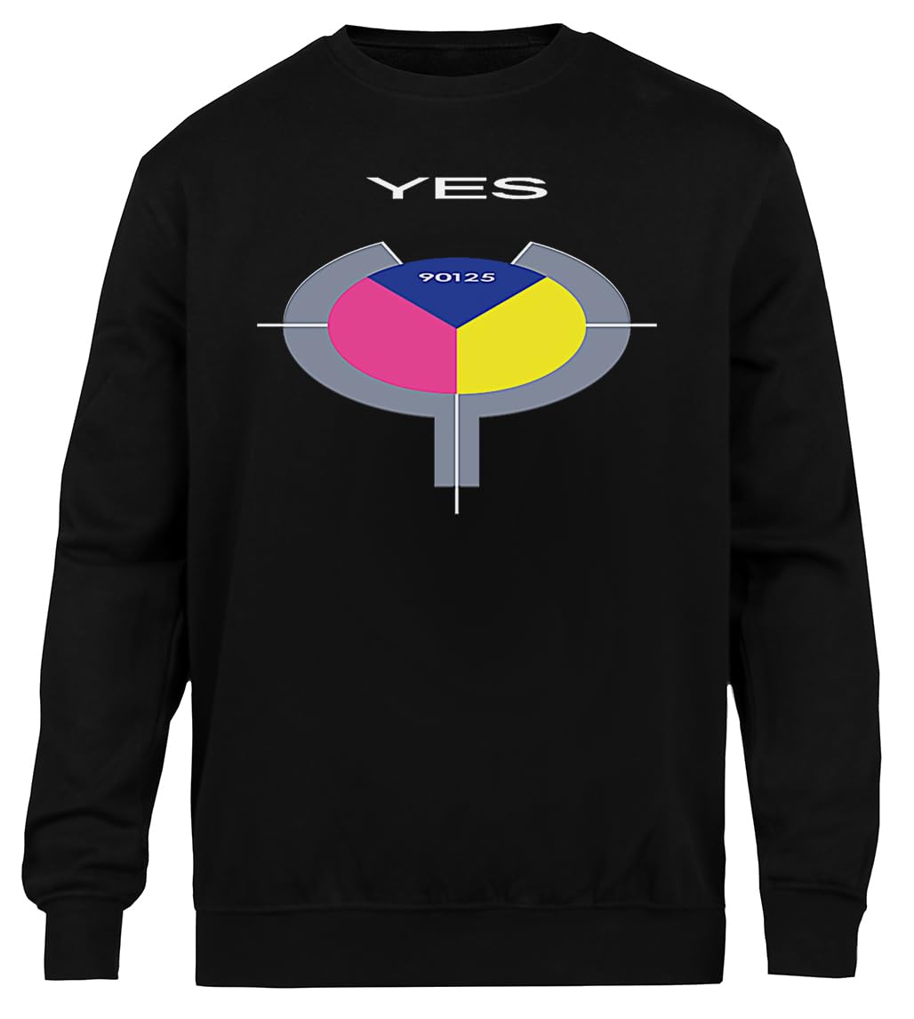 Yes 90125 Sweat-Shirt Noir Unisexe À Col Ras du Cou Écologique