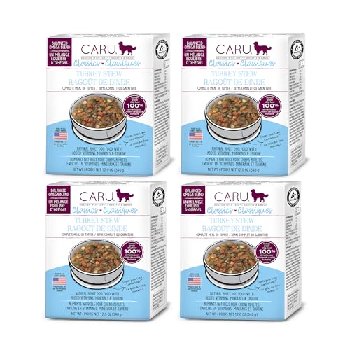Image of Caru - Classics Turkey Stew for Dogs - Healthy Wet Dog Food or Food Topper - 12 oz Cartons - Pack of 4