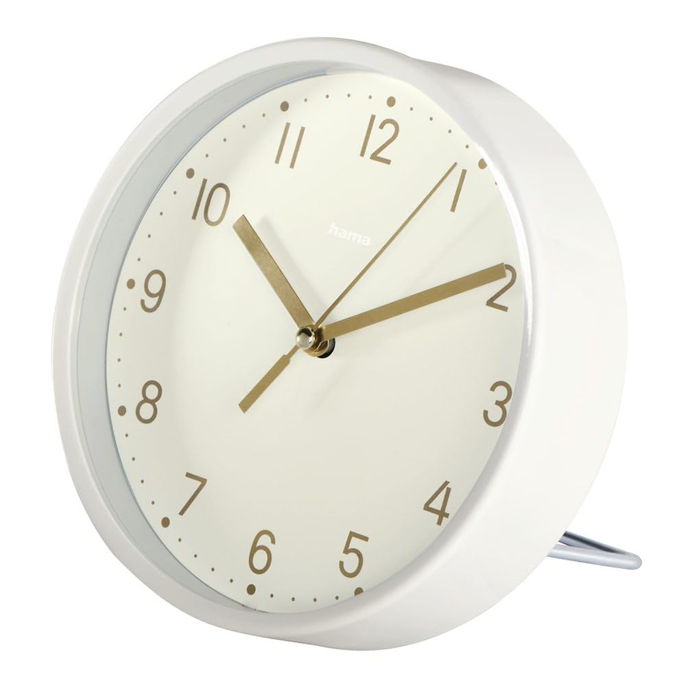 Hama I Reloj de sobremesa (Madeira, Base desplegable, Opción para Colgar, Mecanismo silencioso) Blanco