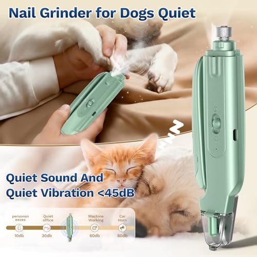 Image of 2-in-1 Dog & Cat Nail Clipper with Grinder - Dual Highlight LED Reduce Over-Trimming, Long Battery Cordless USB-C Rechargeable, Safety Lock & Catcher Cap, Quiet Home Grooming for Small Large Pets