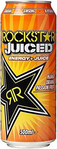 Rockstar Juiced Mango, Orange and Passionfruit Cans, 500ml - Pack of 12
