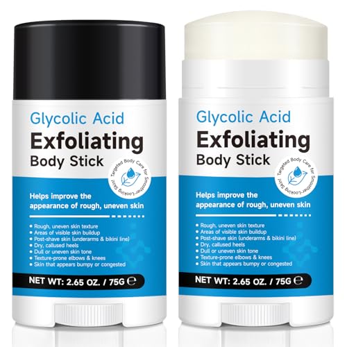 7% Glycolic Acid Exfoliating Body Stick For Smoother-Looking Skin on Elbows Knees & Bikini Line Gentle Daily Exfoliator for Rough Texture Paraben-Free 75g