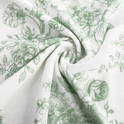 Image of Scarlet Darkness Floral Dress for Women Summer Puff Sleeve Square Neck A Line Flowy Wedding Guest Tea Party Dresses