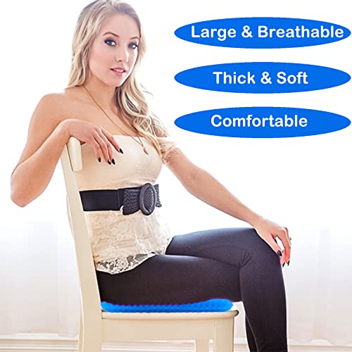 Kmzztcn Large Gel Seat Cushion For Long Sitting, Gel Cushion For Wheelchair Large & Thick, Gel Chair Cushion Soft & Cool, Breathable Gel Car Seat Cushion Reduce Sweat, Gel Pressure Relief Cushion #TOP1