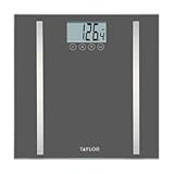 Taylor Digital Body Composition Scale, Bathroom Scale for Body Weight, Measures Body Fat, Body Water & Muscle Mass, 8 User Recognition, Normal & Athlete Modes, 400 lb Capacity, Black