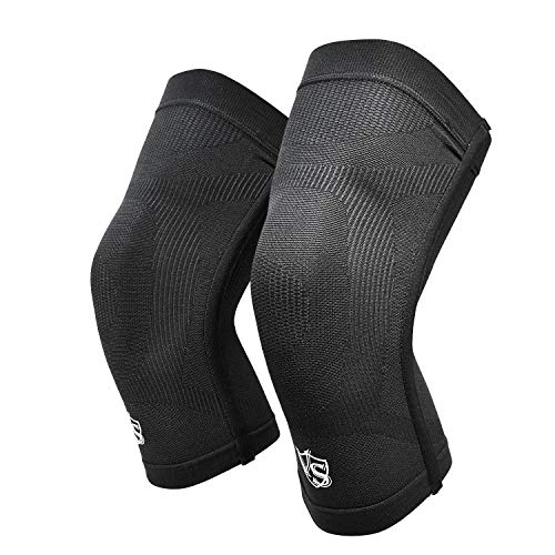 Vital Salveo-Best - Rodillera de compresión para hombre y mujer, germanio, para correr, baloncesto, senderismo, gimnasio, entrenamiento, deportes (1 par), S, Negro