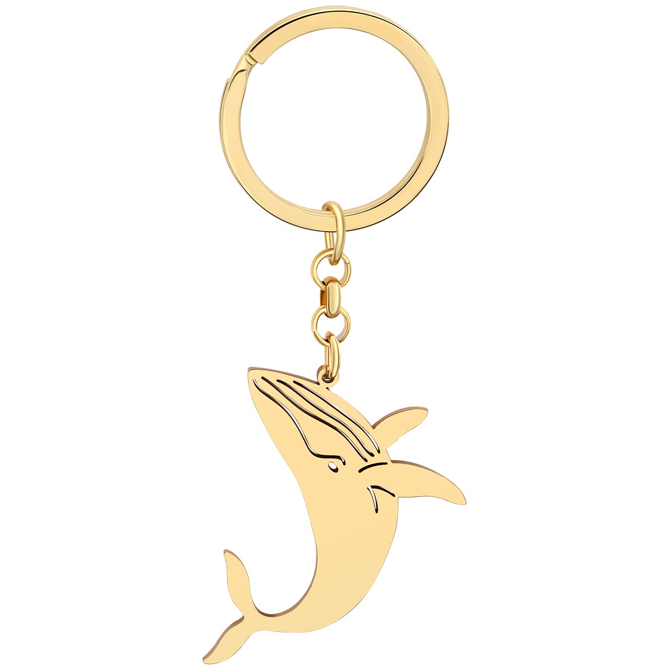 DALANE Stainless Steel Whale Keychain - Silver Or Gold Plated Fish Key Ring, Ocean Life Jewelry Gift - View #8