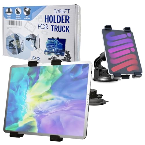 Randconcept - Heavy Duty Tablet Mount Truck, Car Tablet Holder for Dashboard and Windshield, iPad Holder Car Suction Mount up to 12.9',and for iPad, Galaxy Tab