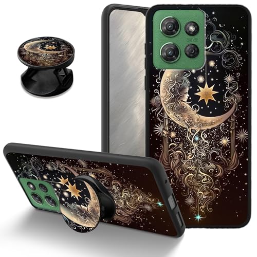 for Motorola Moto G Power 5G 2025 Phone Case, Soft TPU Shockproof Drop Protection Cover with Kickstand, Slim Fit Drop Protection, Wireless Charging Compatible, Moon Girl