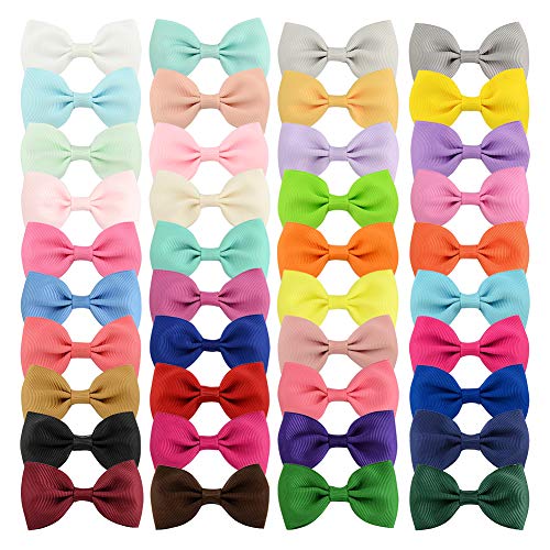 40Pcs 2.75'' Baby Girls Hair Bows Grosgrain Boutique bow Clips For Teens Toddlers Kids Children infants … (40Pcs(1-40))