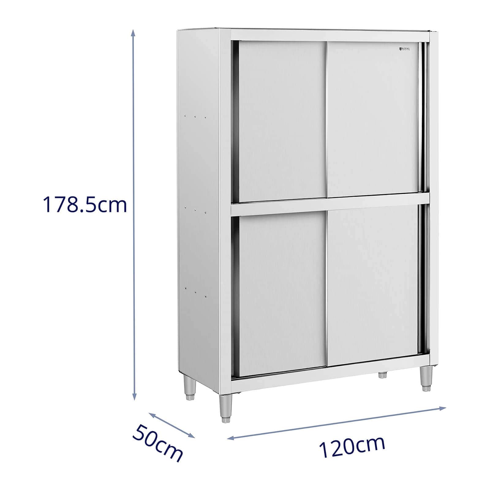 Royal Catering Armadio alto RCDC-120 in acciaio inox 1200 x 500 x 1800 mm