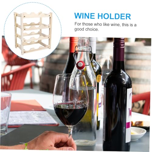Soporte decorativo para botellas de vino beige 39.5x34.4cm miniatura 7