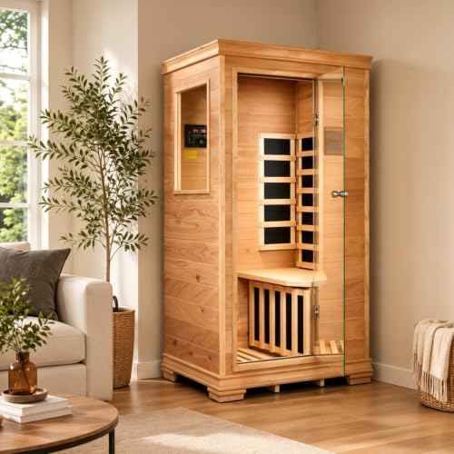 INFRADELUX Infrared Sauna 1 Person Indoor Sauna Low EMF 960W/120V