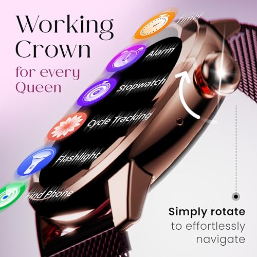 Image of GOBOULT Alora Smart Watch 1.19'' AMOLED Display, BT Calling, Rotating Bezel, 150+Watchfaces, 800 Nits Brightness, AI Voice Assistant, SpO2 Monitoring, 120+ Sports Mode (Red Wine)